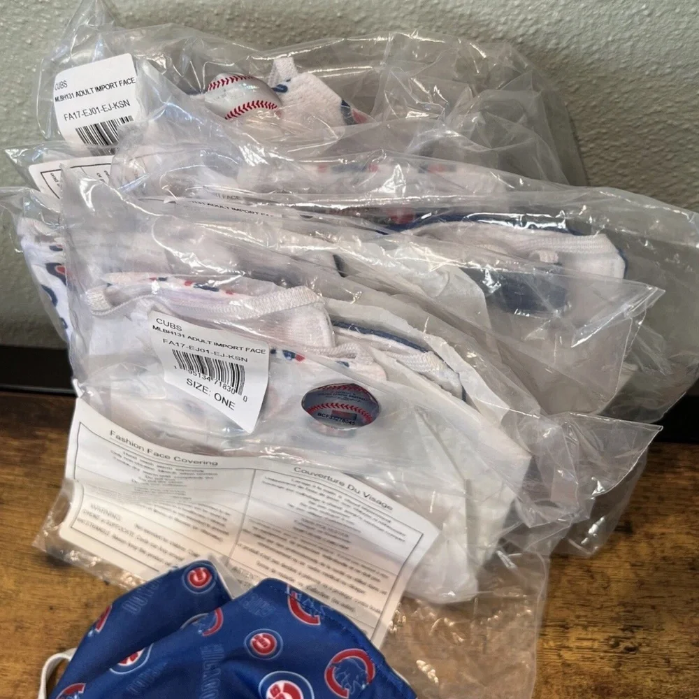 Chicago Cubs MLB Adult Face Covering Mask 3 Pack Washable LOT OF 21 TOTAL